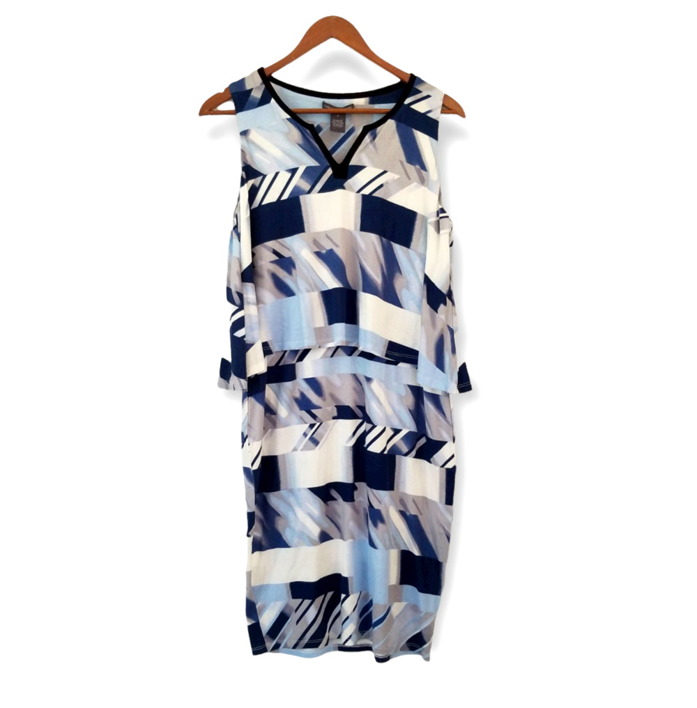 Chelsea & Theodore blue dress sleeveless Swing Top - Size S